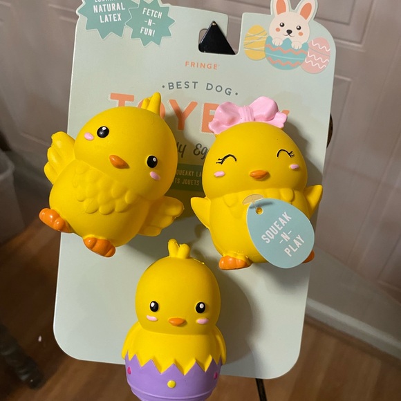 Fringe Yellow Dog Toys Set Of 3 With Squeaker - Picture 6 of 6